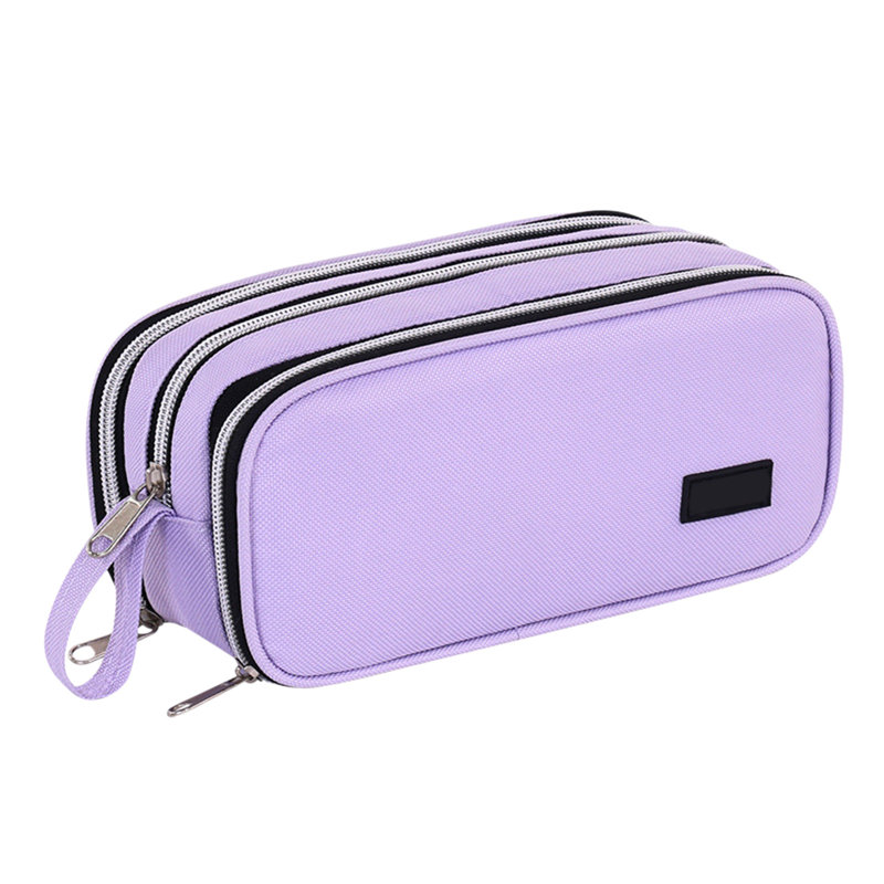 Mignon étui à crayons cylindrique Étudiant d'école élémentaire Sac de papeterie grande capacité, Mauve