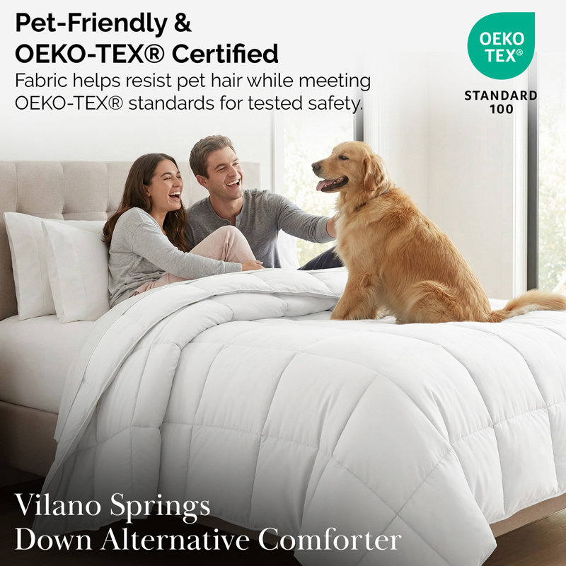 Édredon en duvet synthétique Southwest Fine Linens, Édredon grand, Blanc brillant