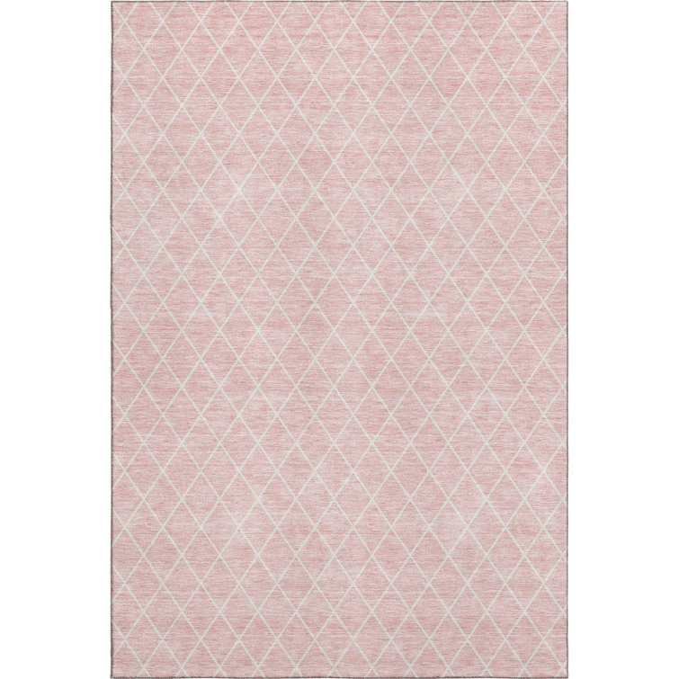 Premium Machine Washable Prisco Pink Rug