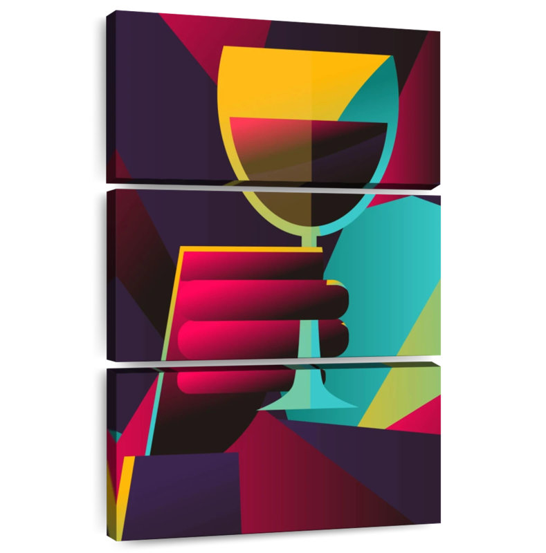 Yarlin Geometric Wine, 74" H x 48" W