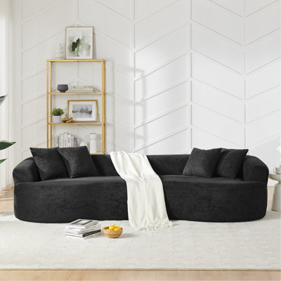 4 - Seater Minimalist Curved , Chenille Upholstery, Density Sponge Filling, Comfortable Seating, Easy To Clean Cover Stylish Modern Couch, Soft Fabric