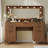 Fluted Makeup Vanity Desk With Large 39.3" Mirror And Lights-1398954659