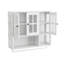 Armoire murale en bois à 3 portes avec espace de rangement ouvert et caché-1796402571