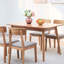 Table de salle à manger en bois massif de couleur, facile à assembler, conception stable, rallonge de plancher de 63,74 po Profondeur, couleur chêne, pour la maison
