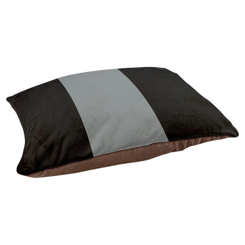 Coussin pour chien hockey Las Vegas, Moyen (H 14 po x l 40 po x P 30 po), Noir / argent pâle / noir