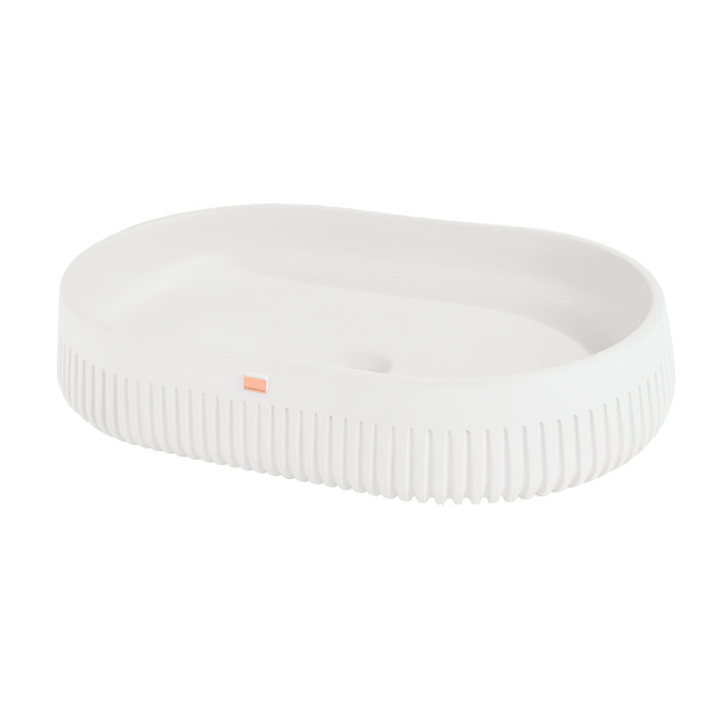 Papua 22.4'' L Bathroom Sink, Tulum White
