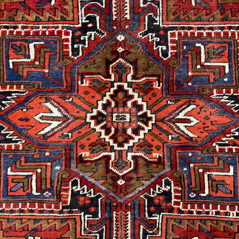 Tapis rectangulaire en laine de conception unique 7 pi x 11 pi Rourie