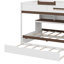 Lit superposé multifonctionnel avec escalier, lit gigogne et tablettes de rangement, DEL-1195608512