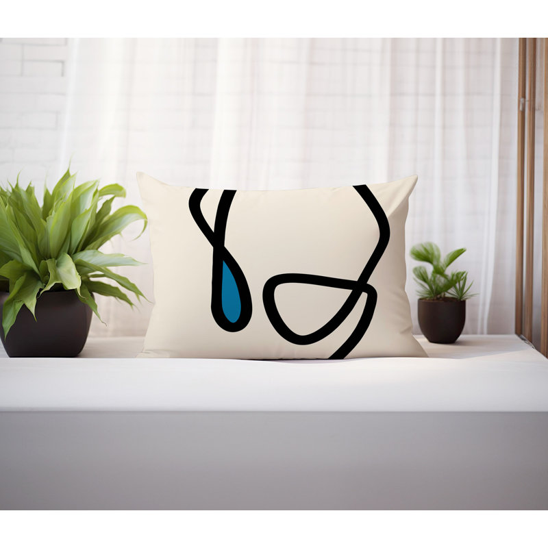 Coussin lombaire réversible intérieur / extérieur Jai Abstract, H 14 po x l 20 po, Turquoise