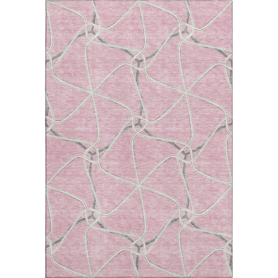 Premium Machine Washable Prisco Pink Rug