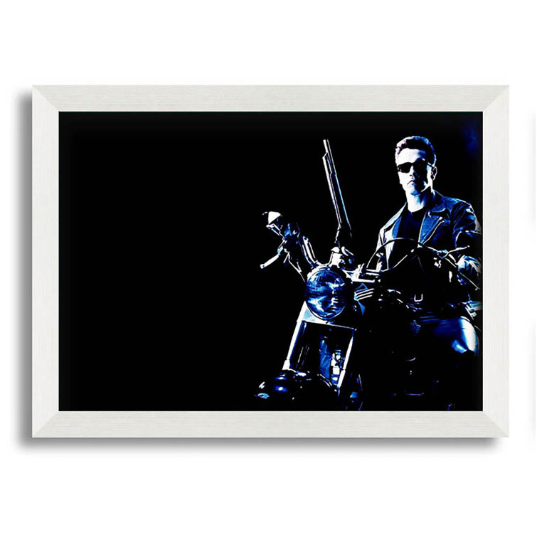 Ebern Designs Lilyan Terminator Bike Blue - Single Picture Frame Art ...