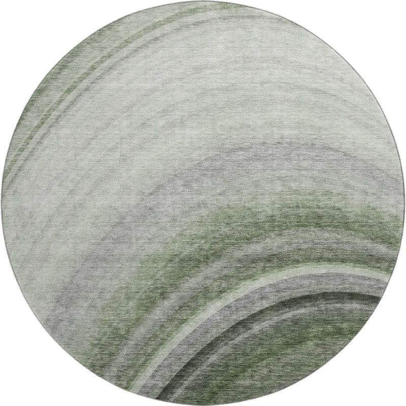 Tapis vert Cerrito AMF584 lavable à la machine de qualité supérieure, Rond 8 pi
