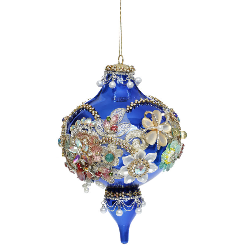 King's Jewel Extra Fancy Finial, Blue - 8 Inches