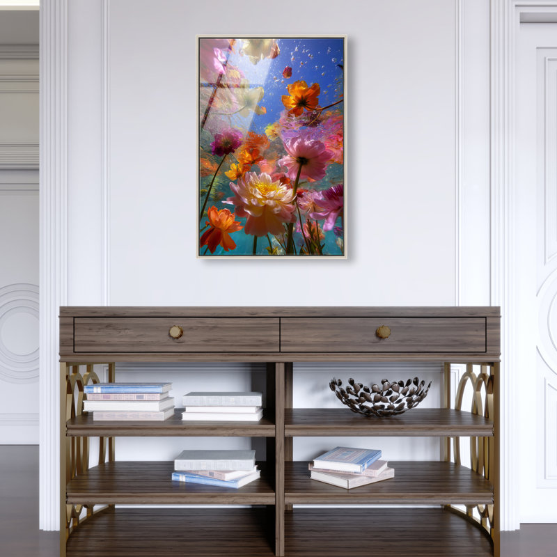 Liquid Bloom II Print, 16"H x 11"W, Silver Floater Frame