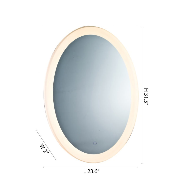 Silver Mirror With LED Lighting