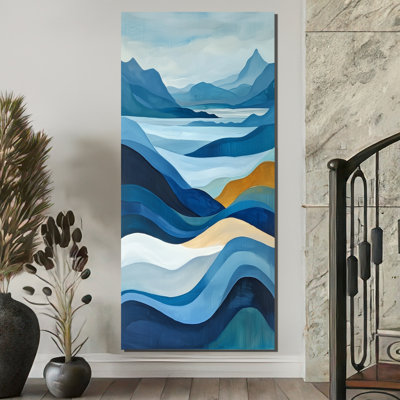 «Northard Blue Ethereal Coastal Horizon I», reproduction d'art sur toile encadrée