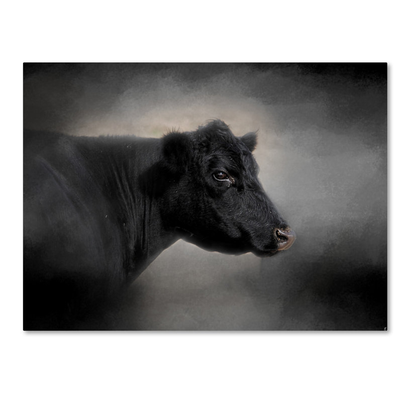 Art mural sur toile tendue - Art mural «Portrait of the Black Angus» par Jai Johnson pour décoration de salon, de chambre à coucher ou de bureau - 14 x 19