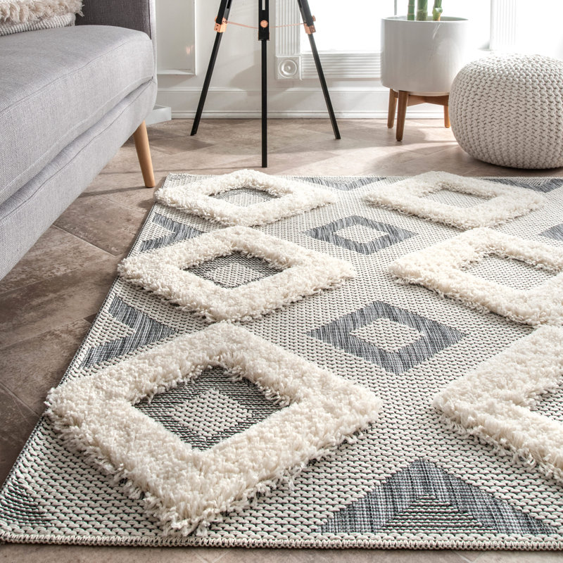 Tapis de surface blanc cassé Baywood, Rectangle 5 pi 3 po x 7 pi 7 po