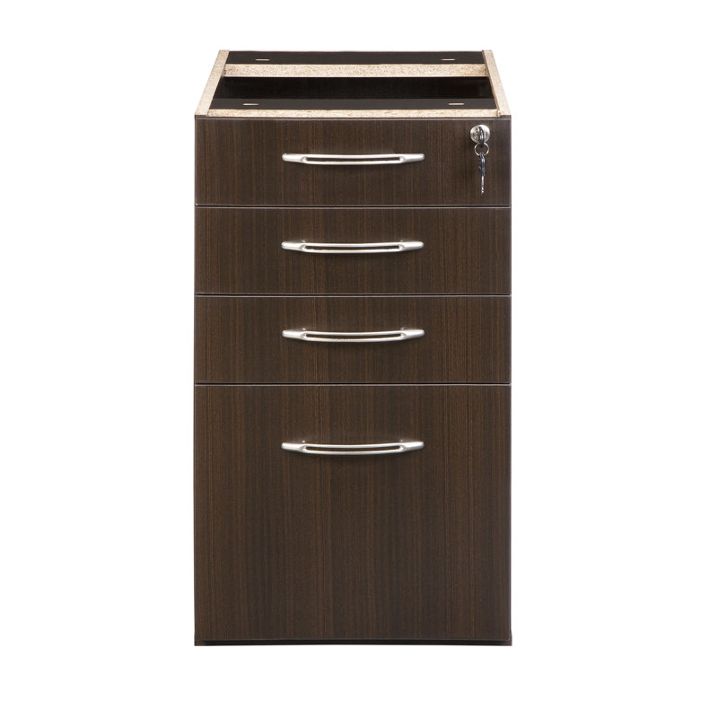 Aberdeen Desk File Pedestal, Mocha, 27.5" H x 15.25" W x 20"D