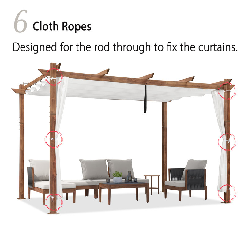Écran de remplacement pour pergola rétractable mauve, Blanc, H 82 po x l 62 po