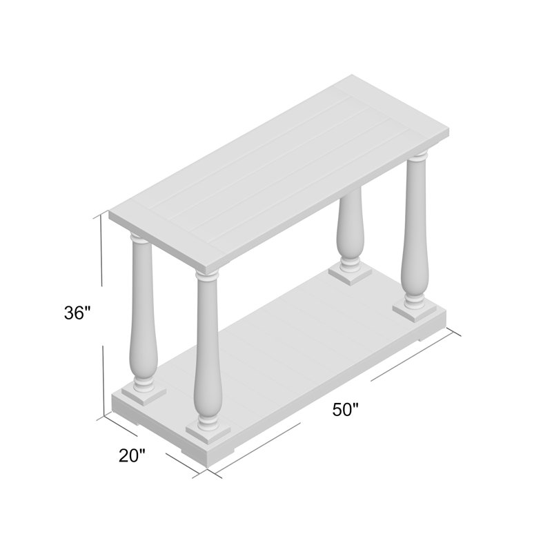 Mentzer 50'' Solid Wood Console Table, Weathered Pine
