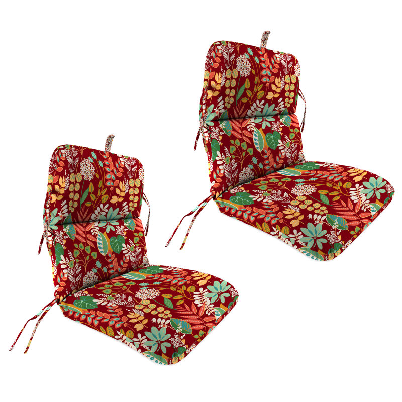 22" x 45" Outdoor Chair Cushion with Ties and Loop (Set of 2)