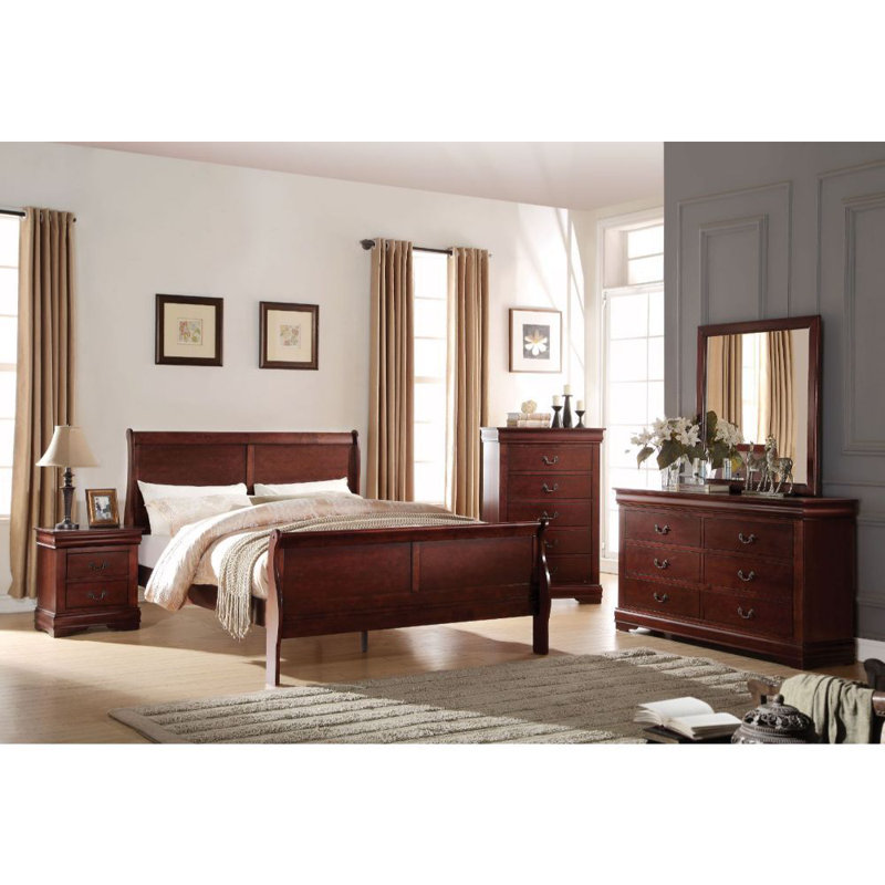 Bulera Sleigh Bed, White, King