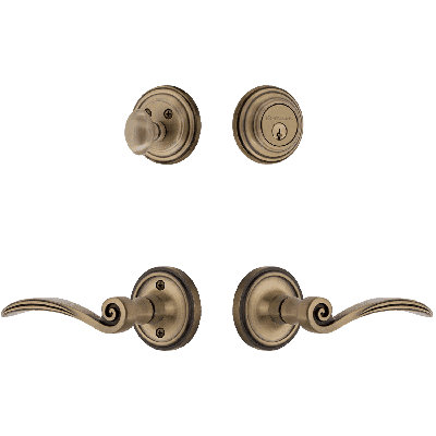 Nostalgic Warehouse Classic Rosette Entry Set with Swan Lever