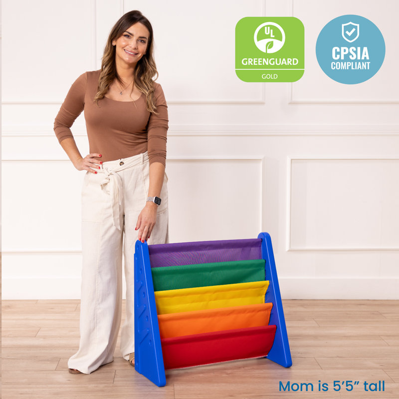 Primary Multicolor Canvas and Plastic Kids Bookcase