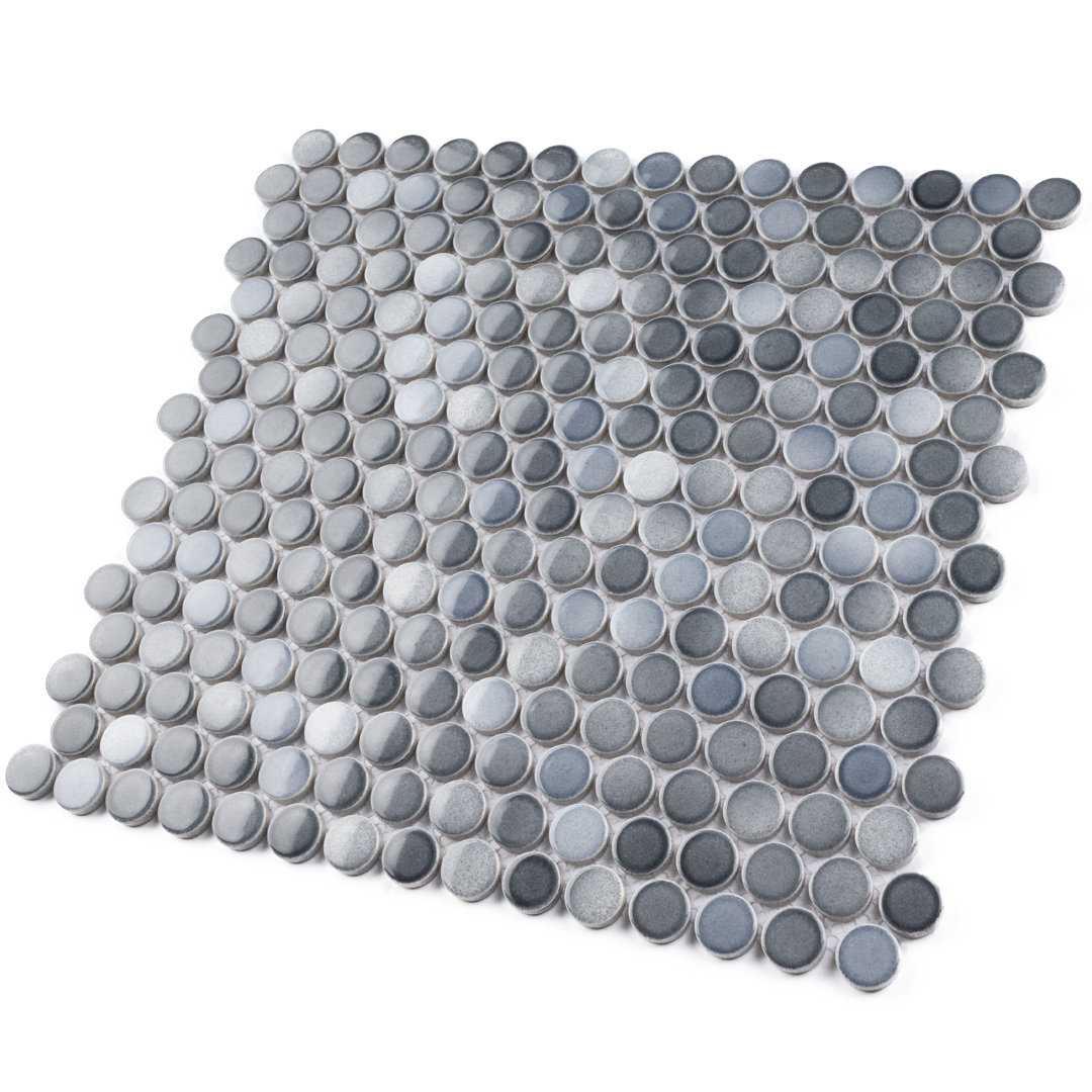 Metro Round 0.8" x 0.8" Porcelain Mosaic Wall & Floor Tile Supreme Tile