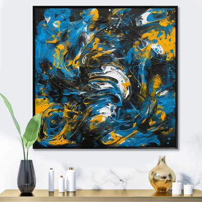 «Blue and Yellow Abstracted Realms II», reproduction d'art sur toile