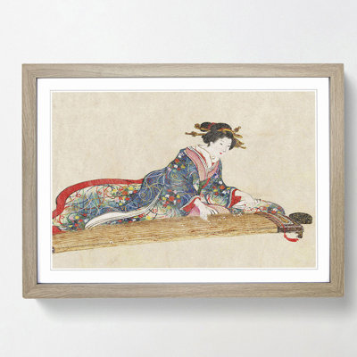Lady Playing the Koto - Framed Print