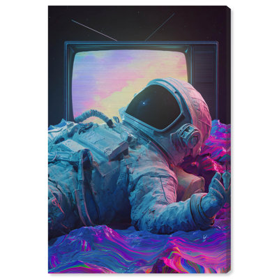 TV Glow Retro Decor Canvas Print by Notoriart