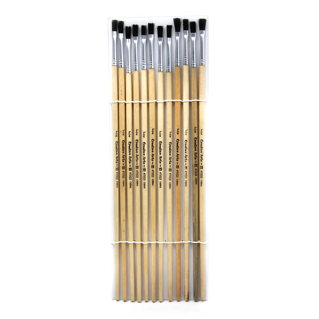Flat Tip Easel Paint Brushes (Set of 6) Charles Leonard Co.