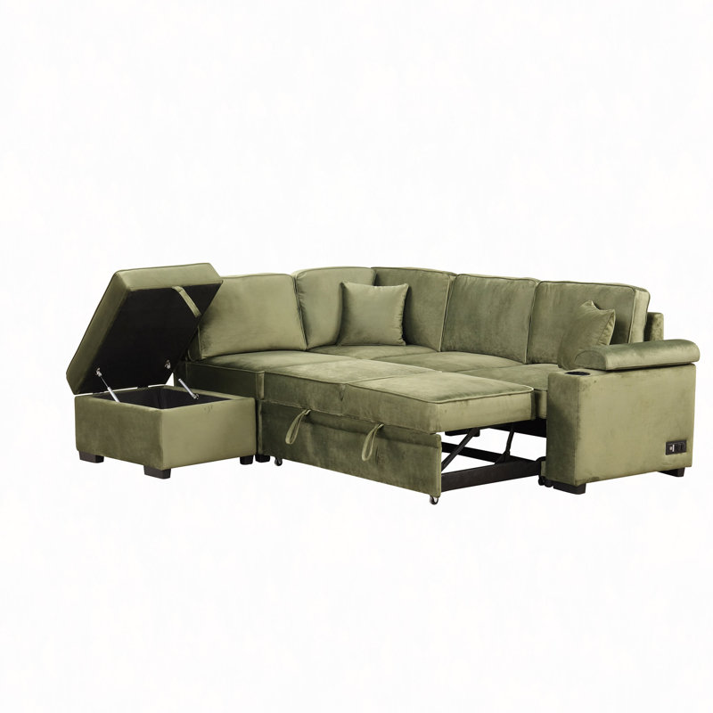 Canapé-lit de 84,75 po, canapé-lit gigogne 2 en 1 avec repose-pieds de rangement pour le salon, le canapé de la chambre à coucher et le petit appartement