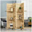 Grand écran d'intimité en bois 4 panneaux 67 pouces avec 3 tablettes, idéal pour la chambre à coucher ou le bureau à domicile-114730183