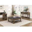 Table basse multifonctionnelle à finition traditionnelle avec 4 tiroirs de rangement et une tablette spacieuse, meubles de salon en bois durable