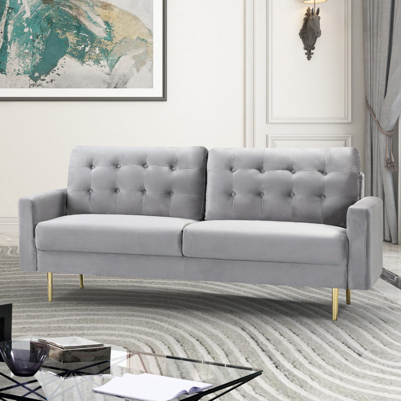 Katlyn 3 Seater Velvet Sofa, Grey