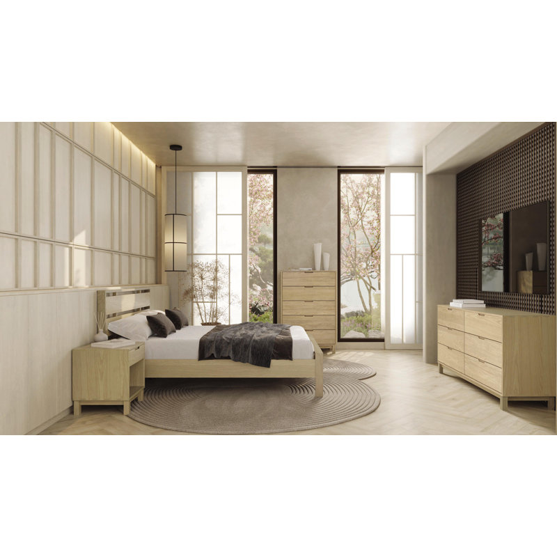 Oslo Bed, King, Natural Oak