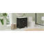 Meuble-lavabo de 30 po avec lavabo en céramique, armoire de salle de bain simple noire moderne avec 2 portes et une tablette, portes à fermeture douce-264924915