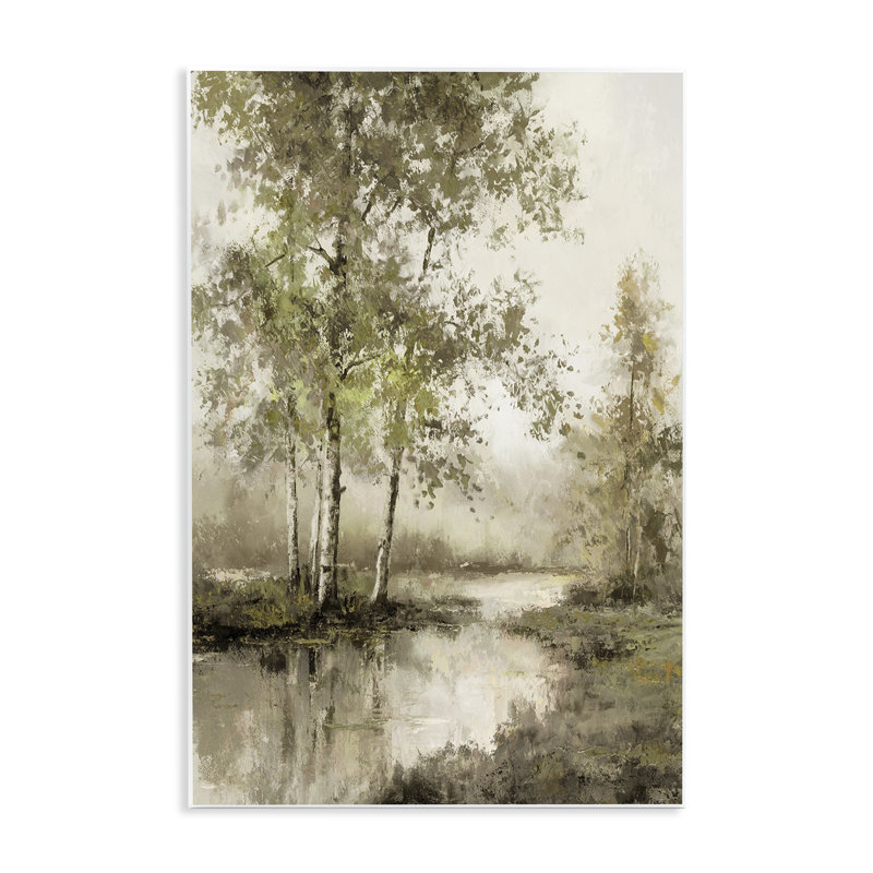 Plaque murale Natural Spring Forest River, design par T.C. Chiu, H 15 po x l 10 po