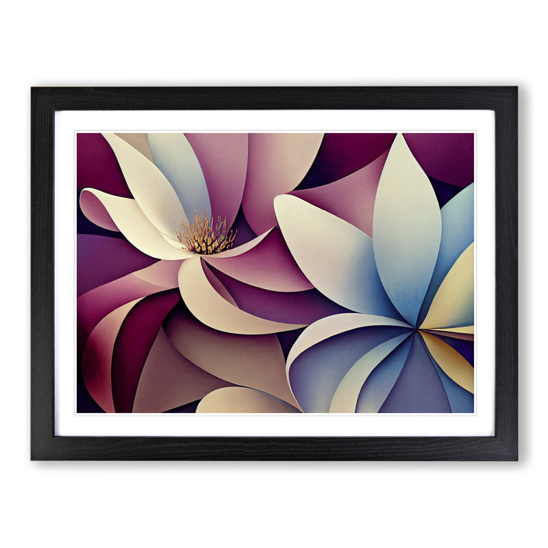 Ultimate Modern Flowers Abstract - Framed Print, Black Framed, 46cm H x 64cm W x 2cm D
