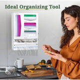 Storage Bag Organizer, Foil & Plastic Wrap Dispenser With C...