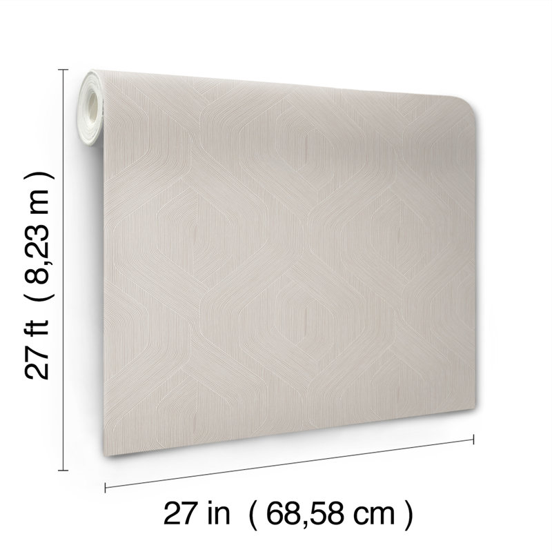 Papier peint géométrique Fine Line, Brun
