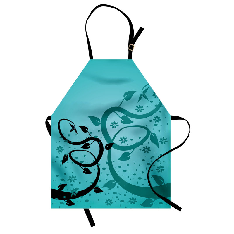 Tablier East Urban Home bleu sarcelle, cuisine de jardinage, taille adulte, noir turquoise