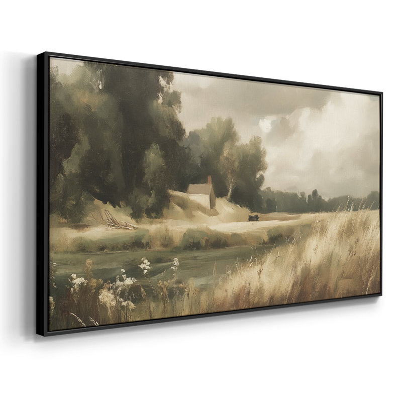 Série paysage - Lxxv - Toile tendue avec châssis encadré - Prêt à être accroché, Noir, H 21 po x l 41 po