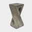 Table d'appoint d'extérieur, table de bout en forme de torsion, table d'appoint décorative, table de tabouret de jardin pour terrasse de balcon, bord de piscine, béton léger, texture semblable au bois, couleur grise-1053675418