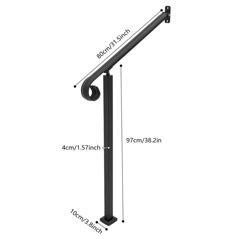 Lomana 2 Step Stair Railing Installation Kit Stair Handrail | Wayfair