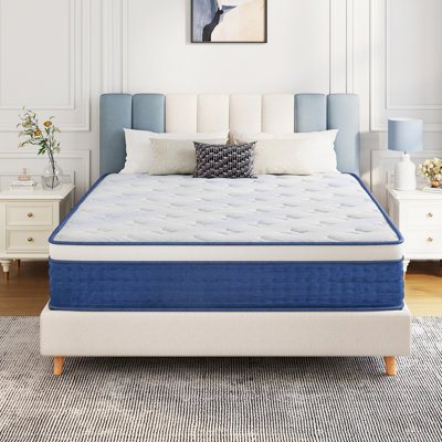 10" Blue Medium Hybrid Mattress in a Box - Breathable Support & Motion Isolation