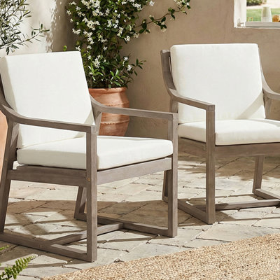 Ensemble de chaises d'extérieur Ensemble de chaises pour l'extérieur, jardin, bois brun noir et coussin beige